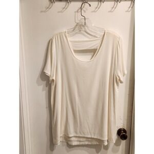 Soft Surroundings Medium White Cream Colored Modal/Spandex Short‎ Sleeve Tunic